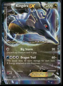 Kingdra EX 73/124 Holo EX Rare Fates Collide Pokemon MP Off-Center Misprint - Image 1