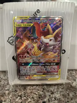 Pokemon TCG Charizard & Braixen GX Tag Team Black Star Promo SM230 LP - Image 1