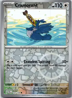 Cramorant 137/159 Common Journey Together Pokemon Reverse Holo Near Mint - Image 1