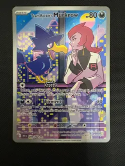 Pokemon Team Rocket's Murkrow 200/182 SV Destined Rivals Illustration Rare NM - Image 1