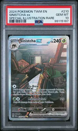 Pokemon TCG Sinistcha EX 210 Twilight Masquerade SIR SVP Low POP PSA 10 Gem Min - Image 1