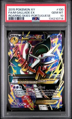 2015 POKEMON XY ROARING SKIES PORTUGUESE #100 FULL ART/M GALLADE EX PSA 10 - Image 1