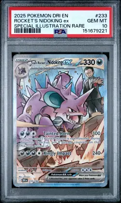 Pokemon Rocket's Nidoking Ex Destined Rivals Special Illustration #233 PSA 10 - Image 1