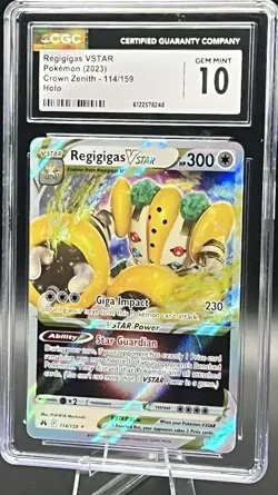 CGC 10 GEM MINT Regigigas VSTAR 114/159 Crown Zenith Ultra Rare Holo Pokemon - Image 1
