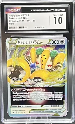 CGC 10 GEM MINT Regigigas VSTAR 114/159 Crown Zenith Ultra Rare Holo Pokemon - Image 2