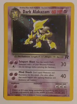 Dark Alakazam 1/82 Team Rocket Holo Rare Vintage Pokemon TCG WOTC - Image 1