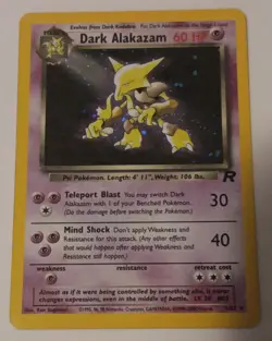 Dark Alakazam 1/82 Team Rocket Holo Rare Vintage Pokemon TCG WOTC - Image 2