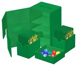 Ultimate Guard Twin Flip n Tray Green 160+ Monocolor Deck Case Card Box Xenoskin - Image 4