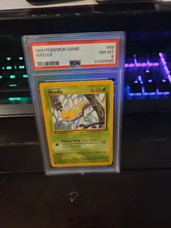 Pokemon Weedle Base Set Uncommon Regular PSA 8 1999 English - Image 1