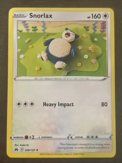 Snorlax 109/159 SWSH: Crown Zenith Regular Pokemon TCG NM Asako Ito - Image 1