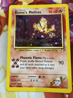 Blaine's Moltres 1/132 Holo R Gym Heroes PokemonWOTC 2000 EN MP - Image 1