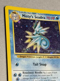 Pokemon TCG Misty's Seadra 9/132 Gym Heroes Holo Prerelease 2000 - Image 3
