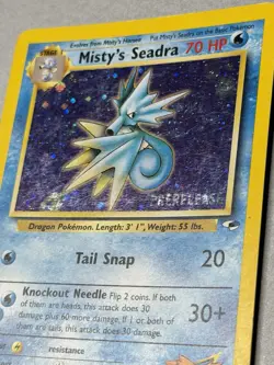 Pokemon TCG Misty's Seadra 9/132 Gym Heroes Holo Prerelease 2000 - Image 4