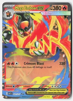 Mega Emboar ex 031/217 Double Rare Ascended Heroes Pokemon Near Mint - Image 1