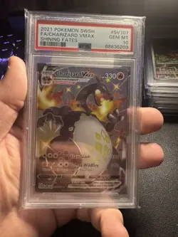 2021 Pokemon SWSH Shining Fates Charizard VMAX Shiny Vault #SV107/SV122 PSA 10 - Image 2