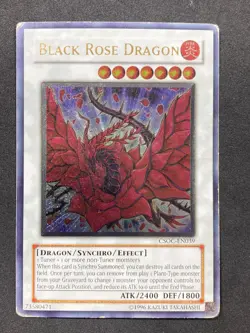 Yu-Gi-Oh Black Rose Dragon CSOC-EN039 Ultimate Rare Heavy Play - Image 1
