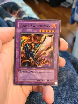 Yugioh Flame Swordsman LOB-003 Super Rare - Image 1