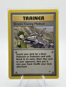 Brock's Training Method Gym Heroes Unlimited 106/132 English Pokemon Card - NM - Image 1