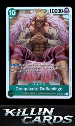 Donquixote Doflamingo (Reprint) OP04-031 One Piece Card Game SR Premium Booster - Image 1