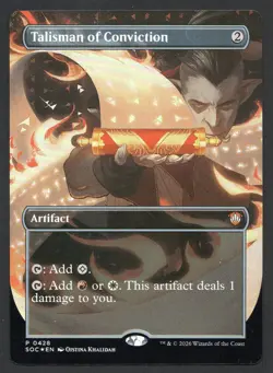 MTG Talisman of Conviction (Borderless) Commander: Secrets of Strixhaven Foil NM - Image 1