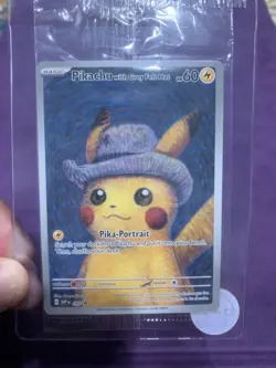 Pokemon x Van Gogh: Pikachu with Grey Felt Hat - 085 Promo Card - Sealed - Image 2