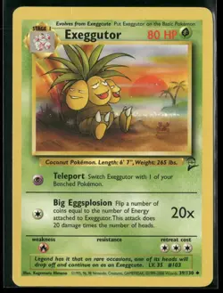 Exeggutor 39/130 Uncommon Base Set 2 Pokemon Heavily Played - Image 1
