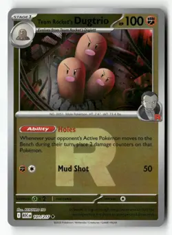 Team Rocket's Dugtrio (Team Rocket) 101/217 Pokemon Reverse Holo NM - Image 1
