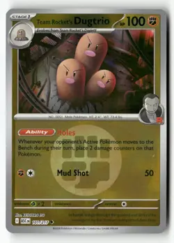 Team Rocket's Dugtrio (Energy Symbol) 101/217 Holo Ascended Heroes Pokemon NM - Image 1