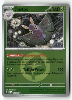 Dustox (Energy Symbol Pattern) 015/217 Ascended Heroes Pokemon Reverse Holo NM - Image 1