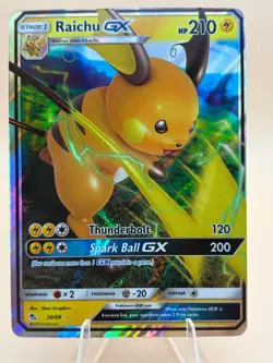 Raichu GX 20/68 Holo GX Rare Hidden Fates Pokemon Near Mint - Image 1