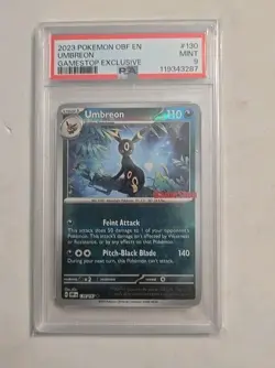 Pokemon Umbreon GameStop Exclusive 130/197 Reverse Holo PSA 9 Mint - Image 1