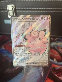 Lillie’s Clefairy Ex Full Art #195 Black Star Promo English Pokemon NEAR MINT - Image 1