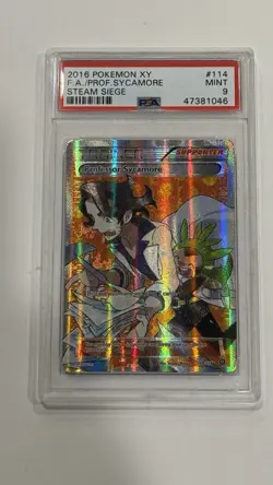 Pokemon 2016 XY Steam Siege Full Art Trainer PROFESSOR SYCAMORE #114 PSA 9 Mint - Image 1