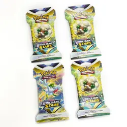 Pokemon Brilliant Stars Sleeved Booster Pack Sealed Set Of 4 - Image 1