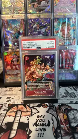 One Piece CCG Portgas.D.Ace Alternate Art OP02-013, PSA 10 Gem Mint - Image 1