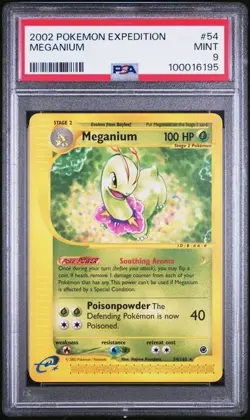 54/165 Meganium 2002 E Series Expedition Base Set Graded Pokemon Card PSA 9 MINT - Image 1