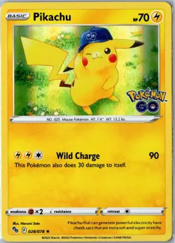Pokemon Card - Pikachu Pokemon GO 028/078 2022 Rare Holo Near Mint - Image 1
