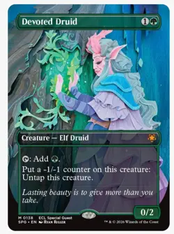 Devoted Druid Borderless 0138 Special Guest Lorwyn Eclipsed Magic the Gathering - Image 1