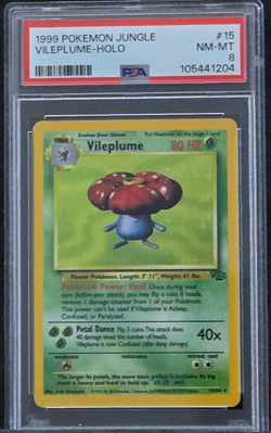 Vileplume - 1999 Pokemon Game Jungle Set - Holo - PSA 8 - Card Number #15 - Image 1