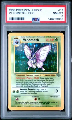 1999 POKEMON JUNGLE 13 VENOMOTH-HOLO PSA 8 - Image 1