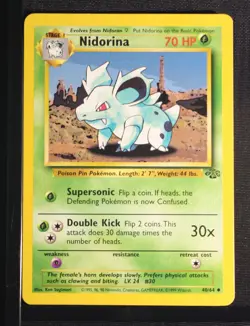 PSA 8 NEAR MINT-MINT 1999 Pokemon Jungle #40 Nidorina !!! - Image 3