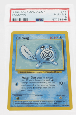 PSA 8 NEAR MINT MINT 1999 Pokemon Game Base #59 Poliwag !!! - Image 1