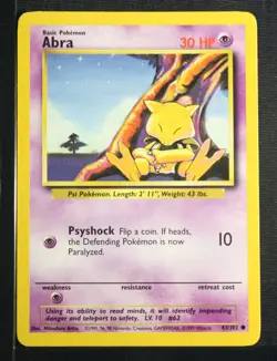 PSA 8 NEAR MINT MINT 1999 Pokemon Game Base #43 Abra !!! - Image 3