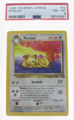 PSA 8 NEAR MINT MINT 1999 Pokemon Jungle Set #42 Persian !!! - Image 1