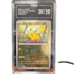Pokemon Pikachu 025/165 SV151 Poke Ball Reverse Holo TAG 10 Gem Mint PSA - Image 1