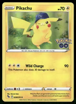 Pikachu 028/078 Holo Rare Pokemon GO Pokemon Holo Near Mint - Image 1