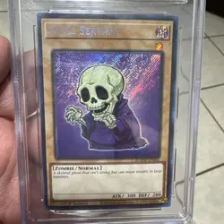 Yugioh Skull Servant (Chibi) (BLMM-EN002) 1st Edition SECRET RARE HOLO (CGC 9) - Image 2