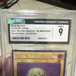 Yugioh Skull Servant (Chibi) (BLMM-EN002) 1st Edition SECRET RARE HOLO (CGC 9) - Image 3