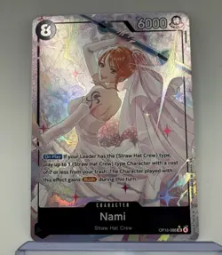 Bandai One Piece Nami OP15-086 SP Special Rare Alt Art Holo 6000 Power - Image 1