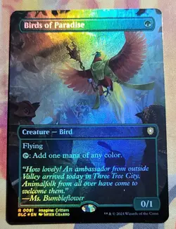 Birds of Paradise (Borderless) (Foil) MTG Commander: Bloomburrow (BLC) (NM) - Image 1